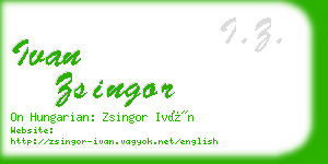 ivan zsingor business card